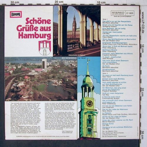 V.A.Schöne Grüsse aus Hamburg: Bernhard Kakschtat...Carl Bay28 Tr., Europa (E 1005), D, 28Tr., 1973 Typ: LP Best.-Nr.: X7539 Preis: 5,00 Euro