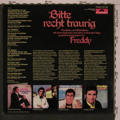 Quinn,Freddy: Bitte recht traurig, m-/vg+, Polydor(2371 295), D, 1972 - LP - X7912 - 9,00 Euro