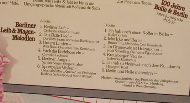 V.A.Ohrenschmaus: 12 Tr.,Leib&Magen Melod.d.Berliner, Marifon/Bolle(A-5651), D,,  - LP - X819 - 5,50 Euro