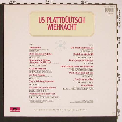 V.A.Us Plattdüütsche Wiehnacht: Godewind,Kiesewetter,F.Kay..., Polydor (819 691-1), D Typ: LP Best.-Nr.: X8467 Preis: 6,00 Euro
