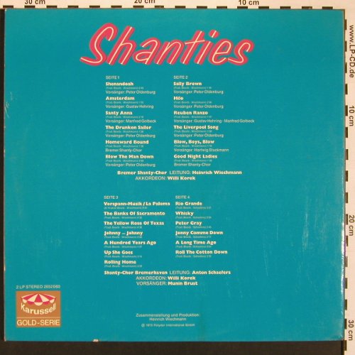 Bremer /  Bremerhaven Shanty-Chor: Shanties, Peter Oldenburg, W.Korek, Karussell (2652 060), D, Foc, 1973 Typ: 2LP Best.-Nr.: X8606 Preis: 7,50 Euro