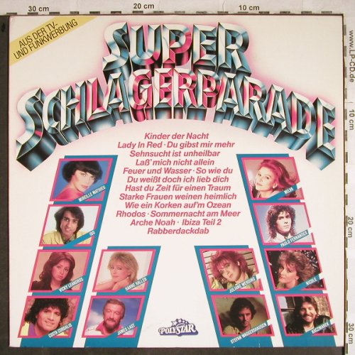 V.A.Super Schlagerparade: Nicole...Leinemann, 16 Tr., Polystar(819 729-1), D, 1986 - LP - X8662 - 5,00 Euro