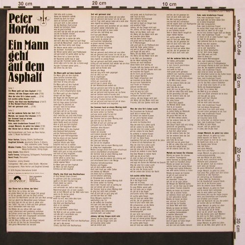 Horton,Peter: Ein Mann geht auf dem Asphalt, Polydor(2371 682), D, 1976 - LP - X9121 - 7,50 Euro