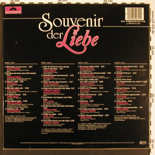 V.A.Souvenir der Liebe: Tommy Steiner...Peter Anders, Polydor (815 973-1), D Typ: 2LP Best.-Nr.: X9417 Preis: 7,50 Euro