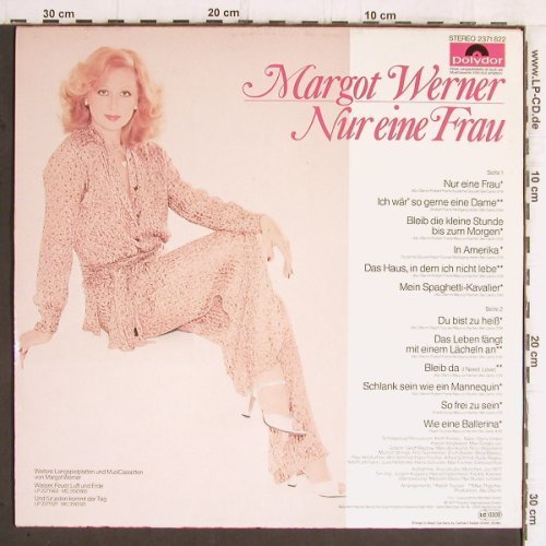 Werner,Margot: Nur eine Frau, Polydor (2371 822), D, 1977 Typ: LP Best.-Nr.: X9461 Preis: 6,00 Euro