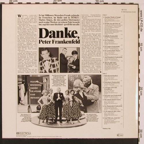 Frankenfeld,Peter: Danke,Seine berühm.Lieder..., EMI, Club Ed. (38119 4), D Typ: LP Best.-Nr.: X9851 Preis: 6,00 Euro