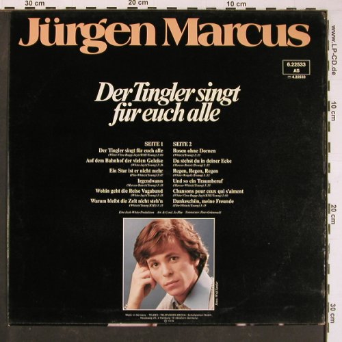 Marcus,Jürgen: Der Tingler singt für euch alle, Telefunken(6.22533 AS), D, 1976 - LP - Y1026 - 7,50 Euro