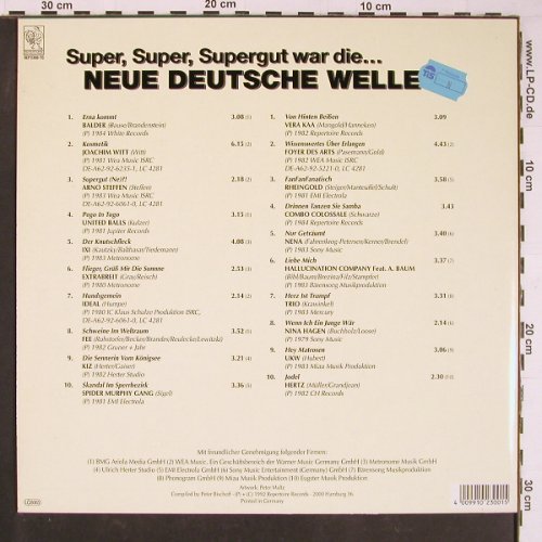 V.A.Super,Super,Supergut: War die NDW Nr.2, 20 Tr., Repertoire (2300 TO), D, 1992 Typ: LP Best.-Nr.: Y1043 Preis: 6,00 Euro