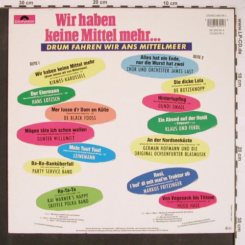V.A.Wir Haben Keine Mittel mehr...: und jede Menge Stimmungshits, Polydor (819 791-1), D Typ: LP Best.-Nr.: Y1138 Preis: 6,00 Euro