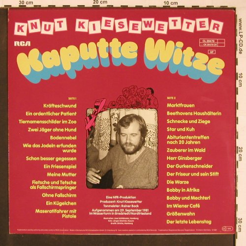 Kiesewetter,Knut: Kaputte Witze, RCA (CL 28479), D, 1981 Typ: LP Best.-Nr.: Y1149 Preis: 7,50 Euro