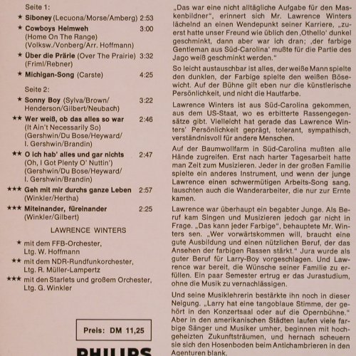 Winters,Lawrence: Same, Club Auflage, Philips (60 639), D Typ: 10" Best.-Nr.: Y1159 Preis: 7,50 Euro