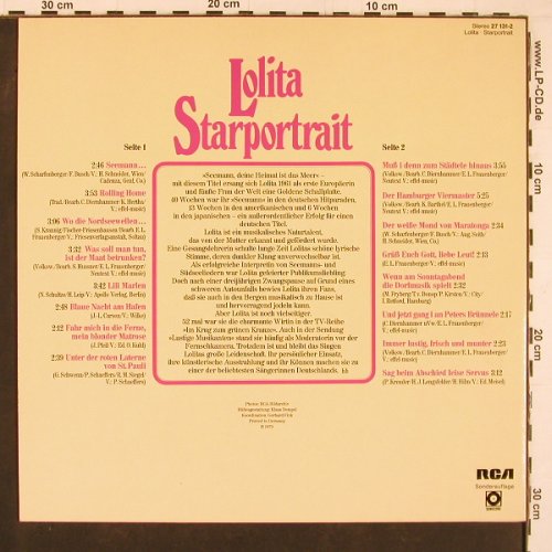 Lolita: Star-Portrait,  Sonderrauflage, Sonocord RCA (27 131-2), D, 1979 Typ: LP Best.-Nr.: Y1355 Preis: 6,00 Euro