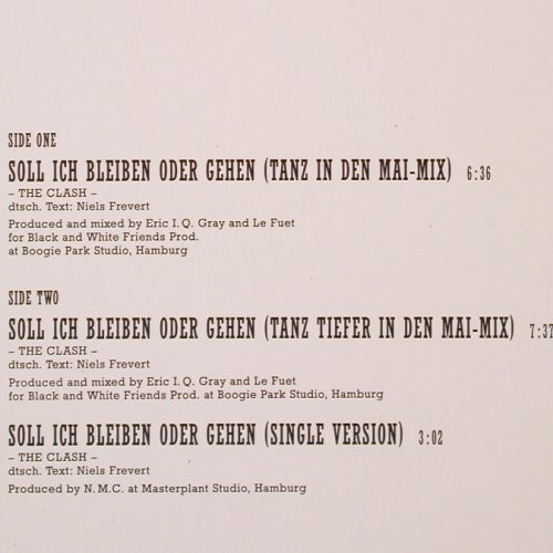 N.M.C.: Soll Ich bleiben oder gehen(Clash)3, Columbia(656868 6), NL, 1991 - 12inch - Y1388 - 3,00 Euro