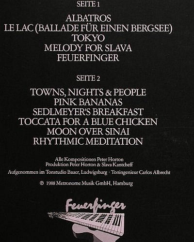 Horton,Peter & Slava Kantcheff: Albatros - klingende Geschichten, Metronome (835 603-1), D, 1988 Typ: LP Best.-Nr.: Y1513 Preis: 7,50 Euro.