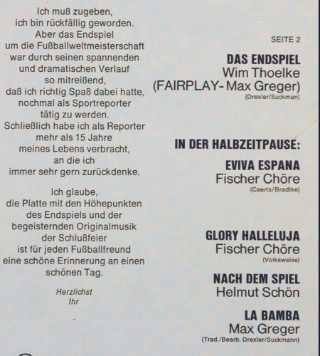 V.A.Wir sind Weltmeister: H&ouml;hep.v.WM-Endspiel, Wim Thoelke.., Polydor (2437 253), D, 1974 Typ: LP Best.-Nr.: Y1664 Preis: 6,00 Euro.