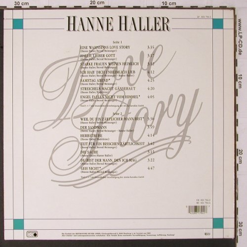 Haller,Hanne: Love Story, Metronome(831 794-1), D, 1986 - LP - Y1688 - 6,00 Euro