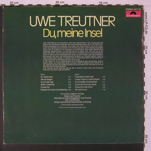 Treutner,Uwe: Du, meine Insel, Polydor (2371 716), D, 1976 Typ: LP Best.-Nr.: Y1763 Preis: 5,00 Euro