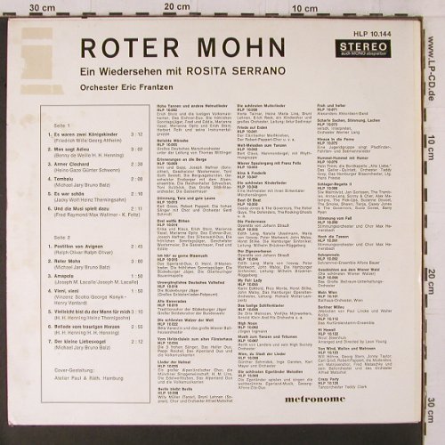 Serrano,Rosita: Ein Wiedersehen mit,Orch E.Frantzen, Metronome (HLP 10.144), D, 1972 Typ: LP Best.-Nr.: Y1820 Preis: 6,00 Euro