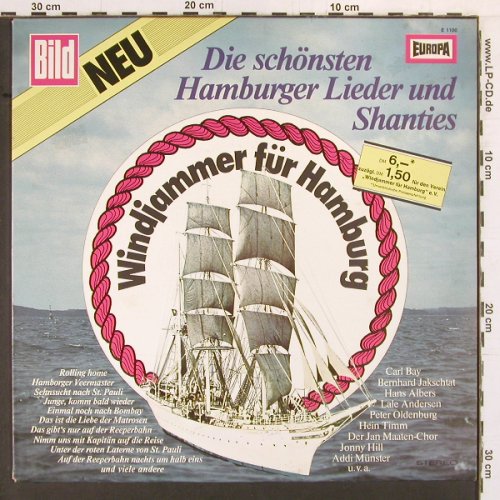 V.A.Windjammer für Hamburg: Die schönsten Lieder u.Shanties, Europa/BILD(E 1100), D,24 Tr., 1976 - LP - Y1912 - 6,00 Euro