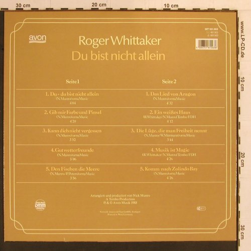Whittaker,Roger: Du bist nicht Allein, Avon (INT 161.563), D, 1988 Typ: LP Best.-Nr.: Y1932 Preis: 6,00 Euro