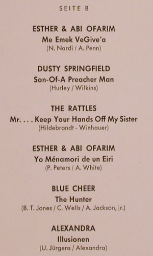 V.A.Schlagerparade: Ester&Abi Ofarim,Rattles, Vicky.., Philips Club Ed. (6366), D, 1969 Typ: LP Best.-Nr.: Y1979 Preis: 7,50 Euro