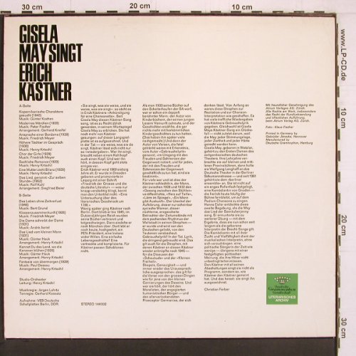 May,Gisela: singt Erich Kästner, D.Gr.(144 032), D, 1968 - LP - Y2075 - 9,00 Euro