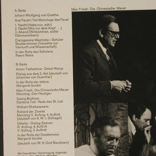 Quadflieg,Will: spricht Goethe, Büchner.. (1968), Deutsche Gramophon(140 021), D, Ri,  - LP - Y222 - 12,50 Euro