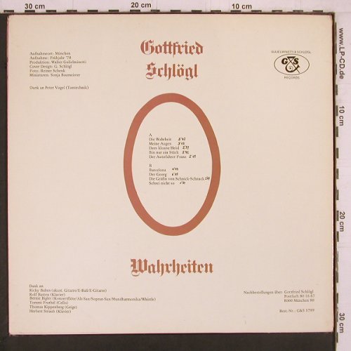 Schlögl,Gottfried: Wahrheiten, G&S (1789), D, 1978 Typ: LP Best.-Nr.: Y2252 Preis: 6,00 Euro
