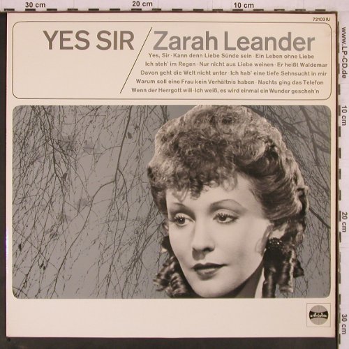 Leander,Zarah: Yes,Sir, Ariola (72103 IU), D Typ: LP Best.-Nr.: Y2281 Preis: 7,50 Euro