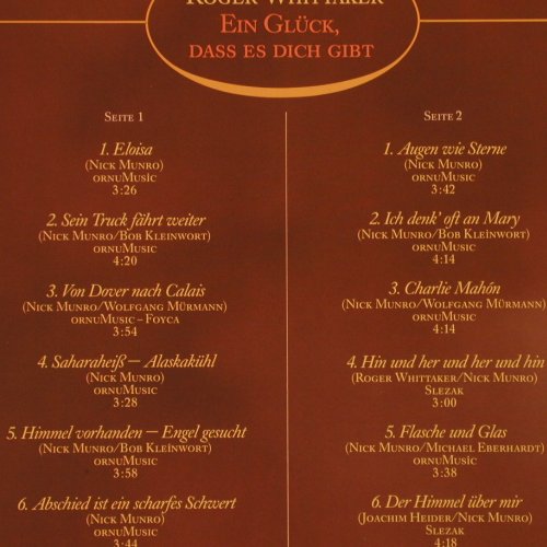 Whittaker,Roger: Ein Glück das es Dich gibt, Avon (INT 161.552), D, 1984 Typ: LP Best.-Nr.: Y2294 Preis: 6,00 Euro