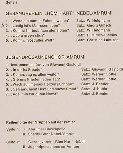 V.A.Amrum: Blas u.Chormusik auf, Shanty Chor.., Life Records(187-6407), D,  - LP - Y2342 - 7,50 Euro