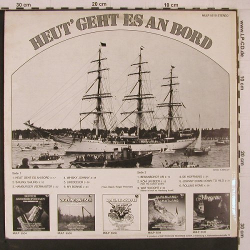 V.A.Heut' geht es an Bord: Trad., bearb. Holger Petersen, Musikland(MULP 5510), D, 1973 - LP - Y2351 - 7,50 Euro
