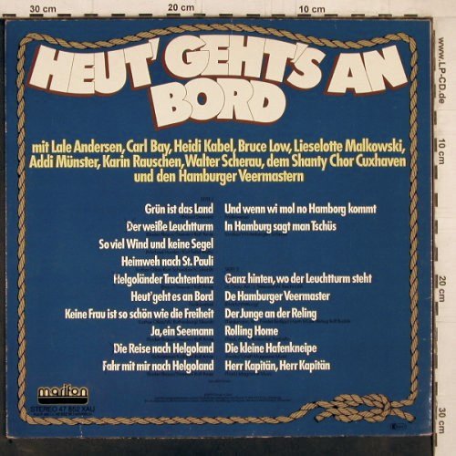 V.A.Heut' Geht's an Bord: Malkowski,Münster,Carl Bay.., Marifon(47 852 XAU), D, 1978 - LP - Y2354 - 6,00 Euro