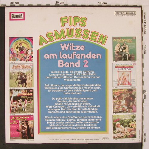 Asmussen,Fips: Witze am laufenden Band 2, Europa (111 057.8), D, 1975 Typ: LP Best.-Nr.: Y2375 Preis: 6,00 Euro