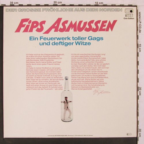 Asmussen,Fips: Der grosse fröhliche aus dem Norden, Metronome (30 757 9), D, Club Ed, 1977 Typ: LP Best.-Nr.: Y2377 Preis: 5,00 Euro