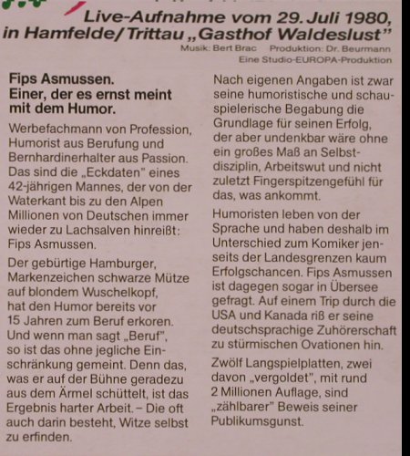 Asmussen,Fips: Aber Hallo..., Europa (111 153.1), D, 1980 Typ: LP Best.-Nr.: Y2381 Preis: 6,00 Euro