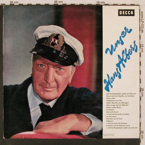 Albers,Hans: Unser Hans Albers, Decca (BLK 16 181-P), D Typ: LP Best.-Nr.: Y2394 Preis: 9,00 Euro