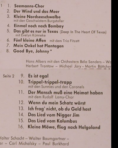 Albers,Hans: Der Wind und das Meer, Decca (BLK 16 305-P), D Typ: LP Best.-Nr.: Y2395 Preis: 6,00 Euro