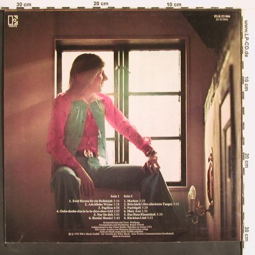 Wolfgang: Zwei Herzen für ein Halleluja, Elektra (ELK 52 006), D,whMuster, 1974 Typ: LP Best.-Nr.: Y2476 Preis: 7,50 Euro
