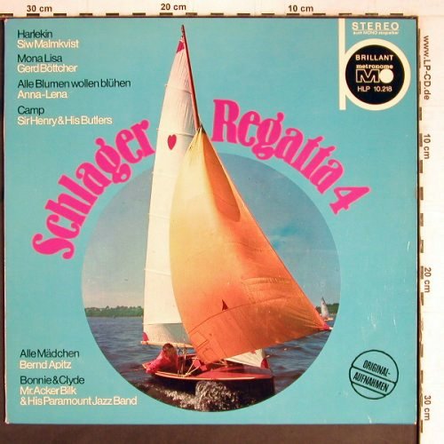 V.A.Schlager-Regatta 4: Siw Malmkvist...Mr.Acker Bilk,12Tr., Metronome (HLP 10.218), D, 1968 Typ: LP Best.-Nr.: Y2610 Preis: 6,00 Euro