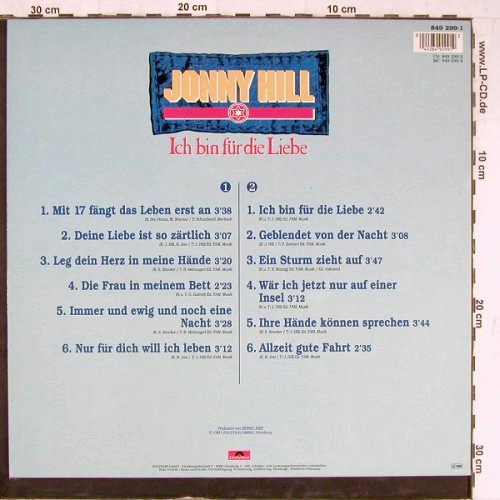 Hill,Jonny: Ich bin für die Liebe, Polydor(849 299-1), D, 1991 - LP - Y2612 - 5,00 Euro