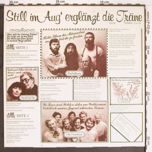V.A.Still im Aug' erglänzt d. Träne: Küchenlieder, 15Tr., Amiga (8 45 210), DDR, 1981 Typ: LP Best.-Nr.: Y2618 Preis: 6,00 Euro
