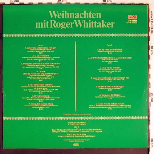 Whittaker,Roger: Weihnachten mit, Avon (INT 161.553), D, 1983 Typ: LP Best.-Nr.: Y2692 Preis: 6,00 Euro