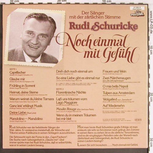 Schuricke,Rudi: Noch einmal mit Gefühl, Polystar, ClubEd. (27 290-6), D Typ: LP Best.-Nr.: Y2694 Preis: 6,00 Euro
