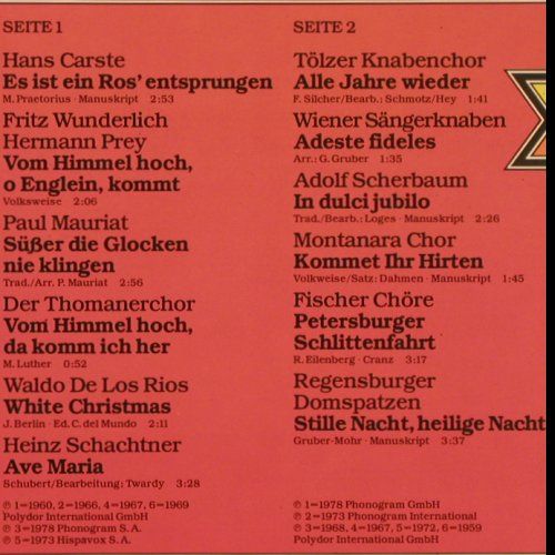 V.A.Weihnachten zwischen Tag uTraum: Hans Carste.. Regensb.Domspatzen, Karussell (2872 229), D Typ: LP Best.-Nr.: Y2762 Preis: 5,00 Euro