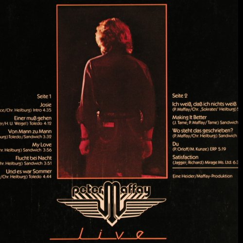 Maffay,Peter: Live, Foc, Telefunken(6.23420 AO), D, 1978 - LP - Y2785 - 6,00 Euro