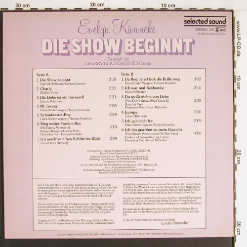 Künneke,Evelyn: Die Show Beginnt, Selected Sound(129), D, 1981 - LP - Y2901 - 6,00 Euro