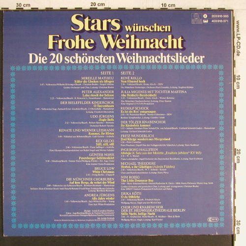 V.A.Stars wünschen Frohe Weihnacht: Die 20 schönsten ..., Ariola/HörZu (203 918-365), D, 1981 Typ: LP Best.-Nr.: Y2977 Preis: 6,00 Euro