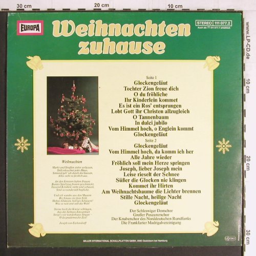 V.A.Weihnachten Zuhause: Schleswiger Domchor,KnabenchorNDR, Eurodisc (111 077.2), D, 1976 Typ: LP Best.-Nr.: Y3141 Preis: 7,50 Euro
