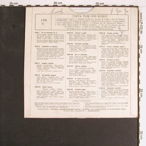 Robic,Ivo: Pjeva Vam, vg-/vg+, BadCond., plays, Jugoton(LPM 12), YU, 1956 - 10inch - Y3150 - 7,50 Euro